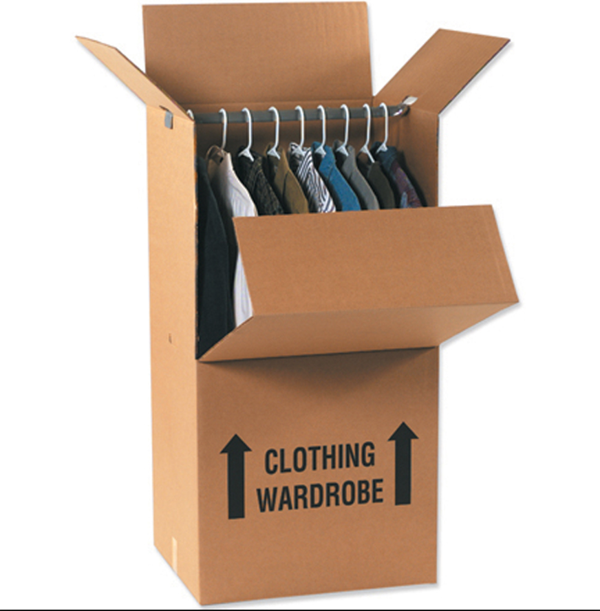 Boxper wardrobe box with hanging bar